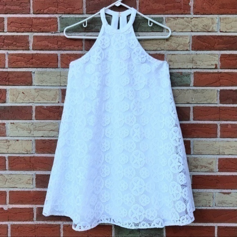 Lilly Pulitzer Quinn Lace Sand Dollar White Sleeveless Mini Dress 👗
